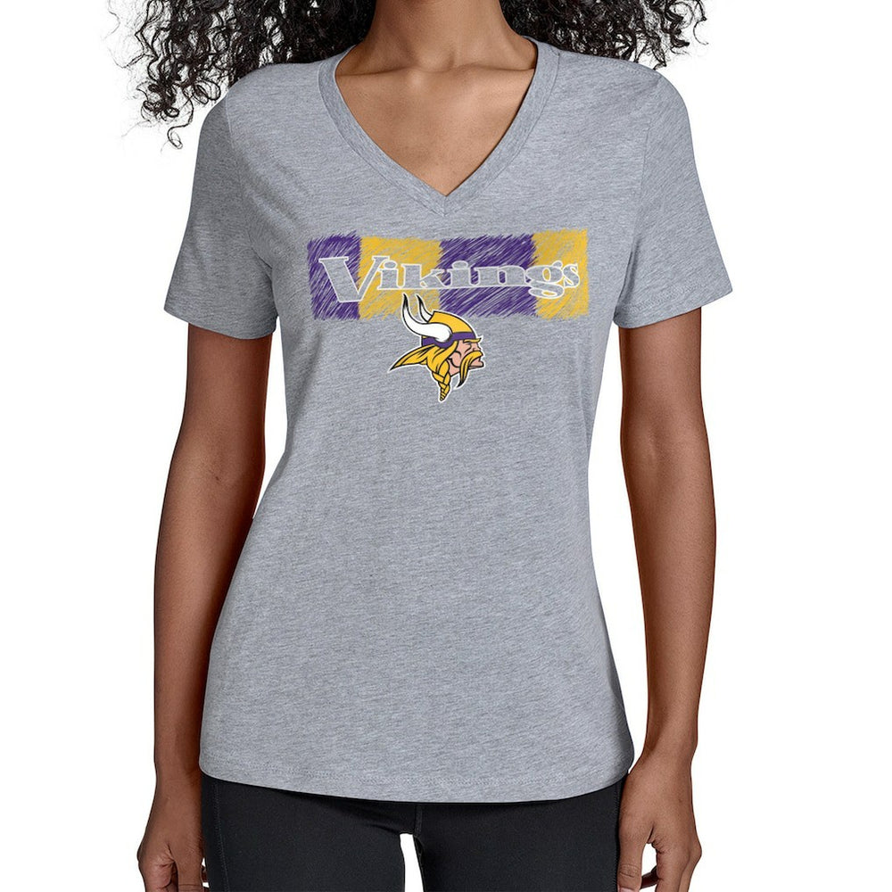 Minnesota Vikings  Starter Women's Color Shading V-Neck T-Shirt