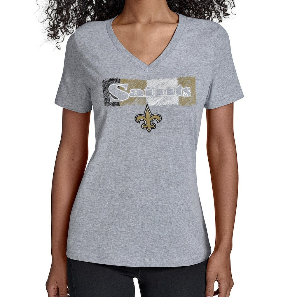 New Orleans Saints  Starter Women's Color Shading V-Neck T-Shirt