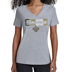 New Orleans Saints  Starter Women's Color Shading V-Neck T-Shirt