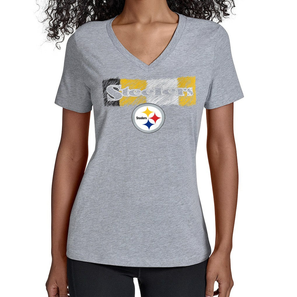 Pittsburgh Steelers  Starter Women's Color Shading V-Neck T-Shirt