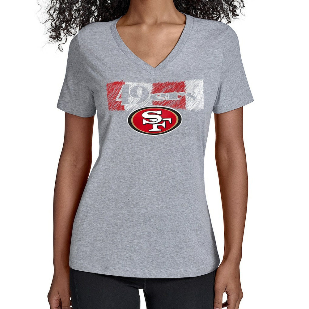 San Francisco 49ers  Starter Women's Color Shading V-Neck T-Shirt