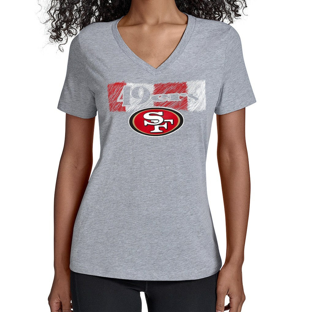 San Francisco 49ers  Starter Women's Color Shading V-Neck T-Shirt