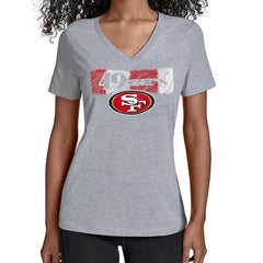 San Francisco 49ers  Starter Women's Color Shading V-Neck T-Shirt