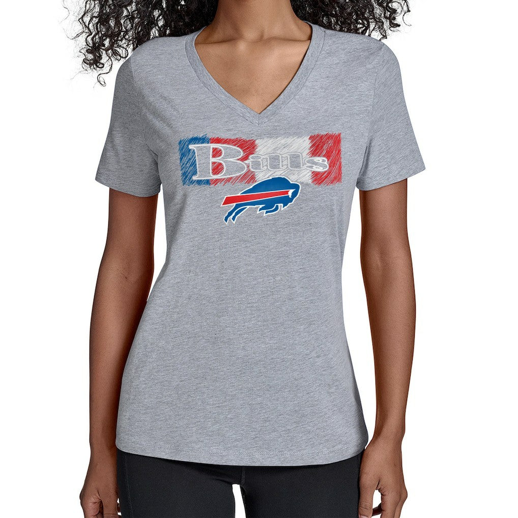 Buffalo Bills  Starter Women's Color Shading V-Neck T-Shirt