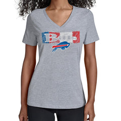 Buffalo Bills  Starter Women's Color Shading V-Neck T-Shirt