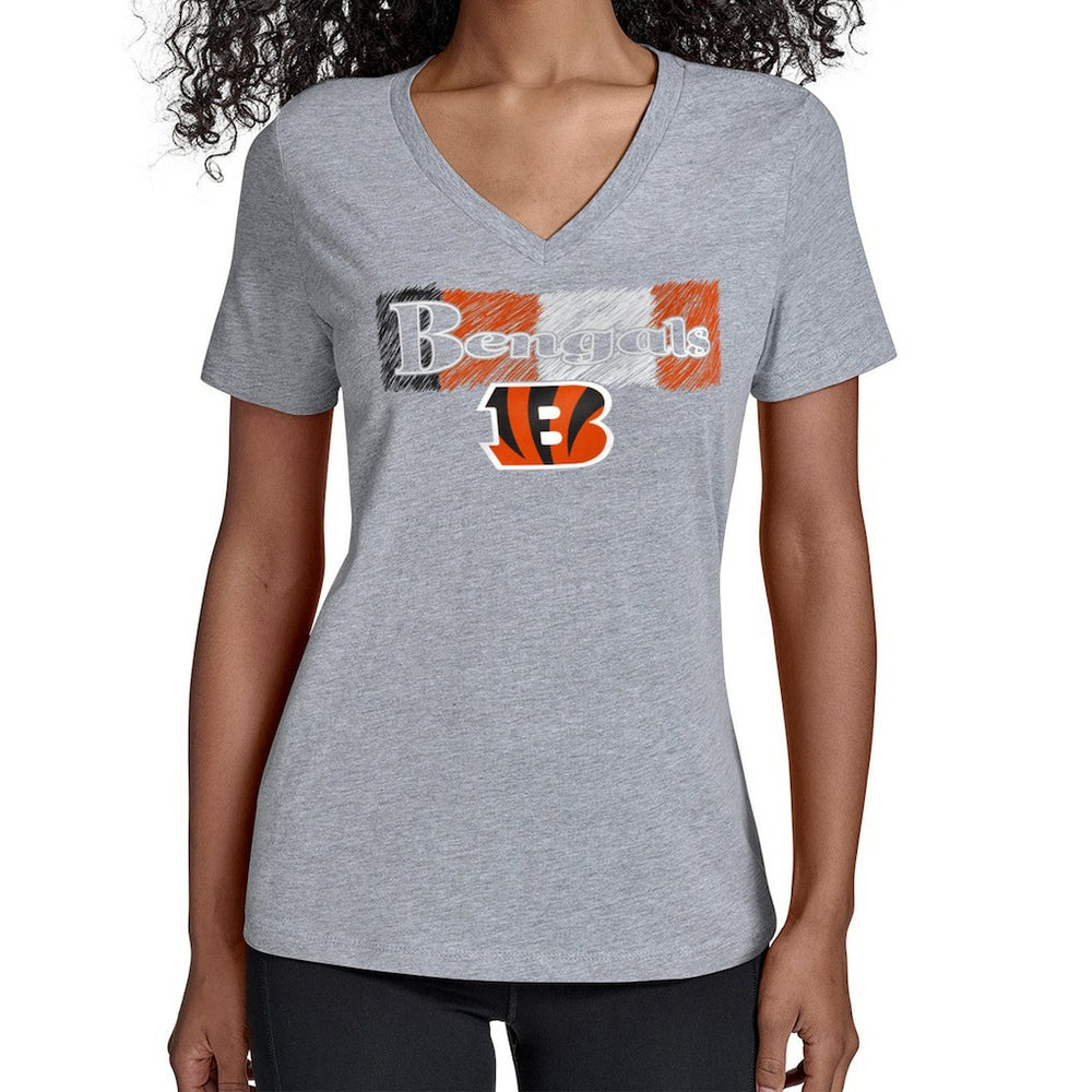 Cincinnati Bengals  Starter Women's Color Shading V-Neck T-Shirt