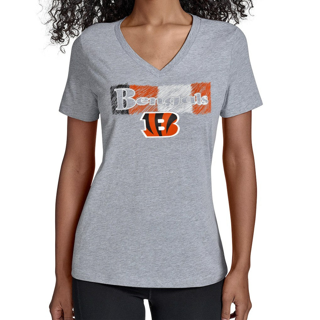 Cincinnati Bengals  Starter Women's Color Shading V-Neck T-Shirt
