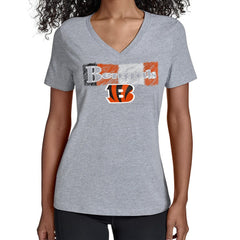 Cincinnati Bengals  Starter Women's Color Shading V-Neck T-Shirt