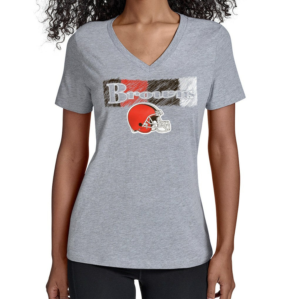 Cleveland Browns  Starter Women's Color Shading V-Neck T-Shirt