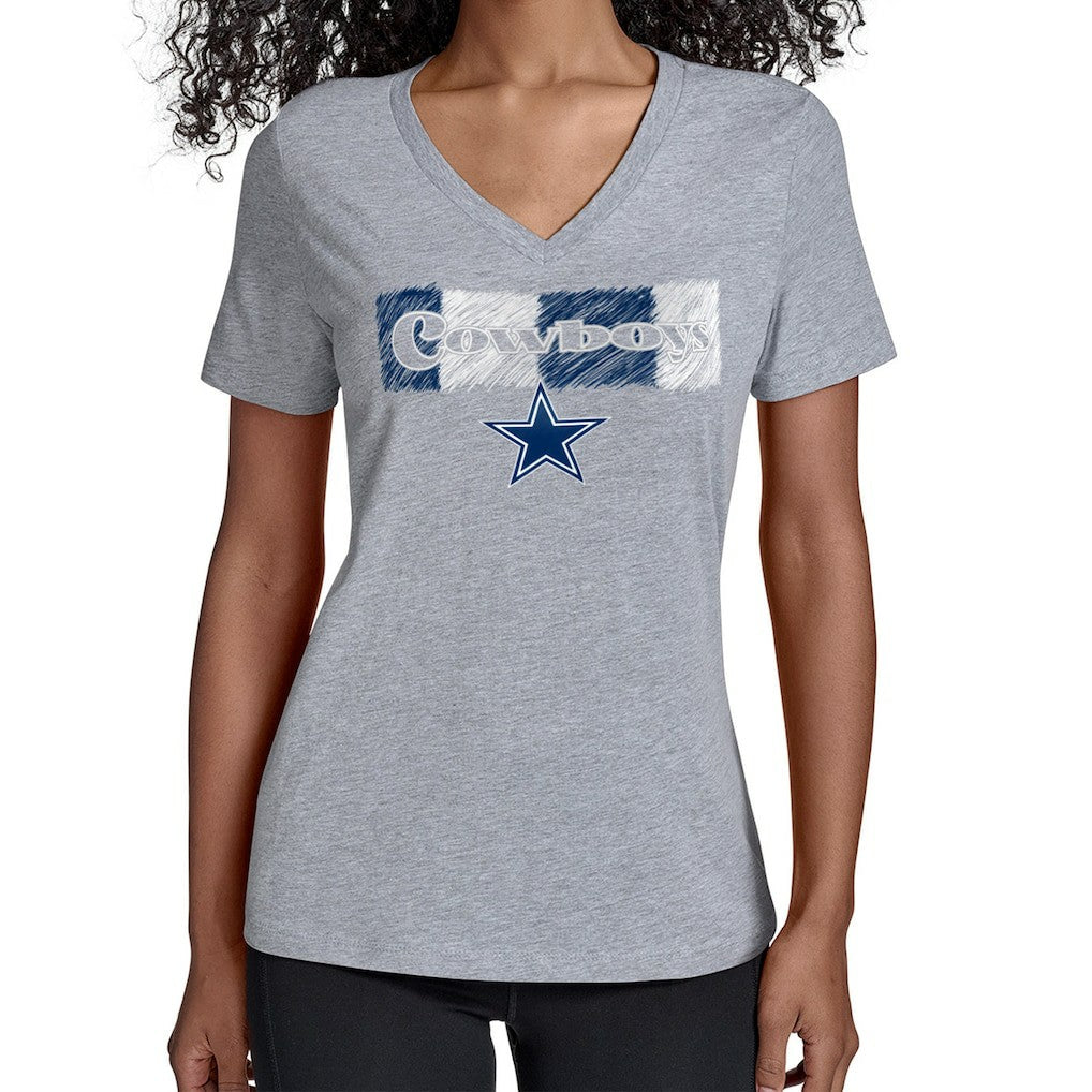 Dallas Cowboys  Starter Women's Color Shading V-Neck T-Shirt