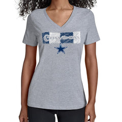 Dallas Cowboys  Starter Women's Color Shading V-Neck T-Shirt