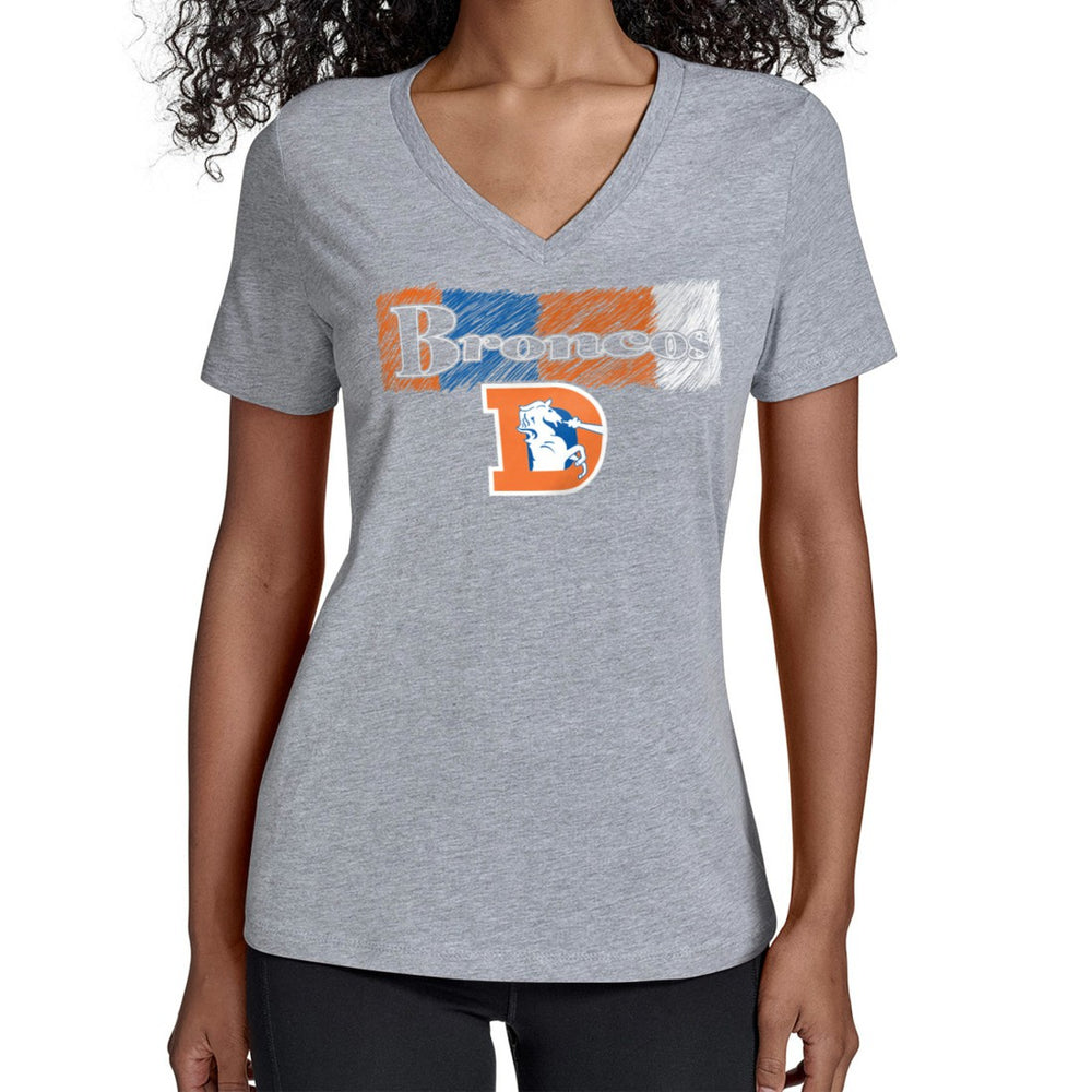 Denver Broncos  Starter Women's Color Shading V-Neck T-Shirt