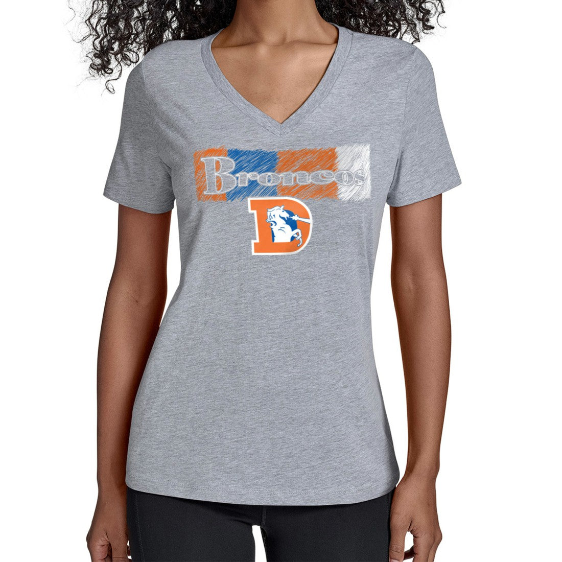Denver Broncos  Starter Women's Color Shading V-Neck T-Shirt