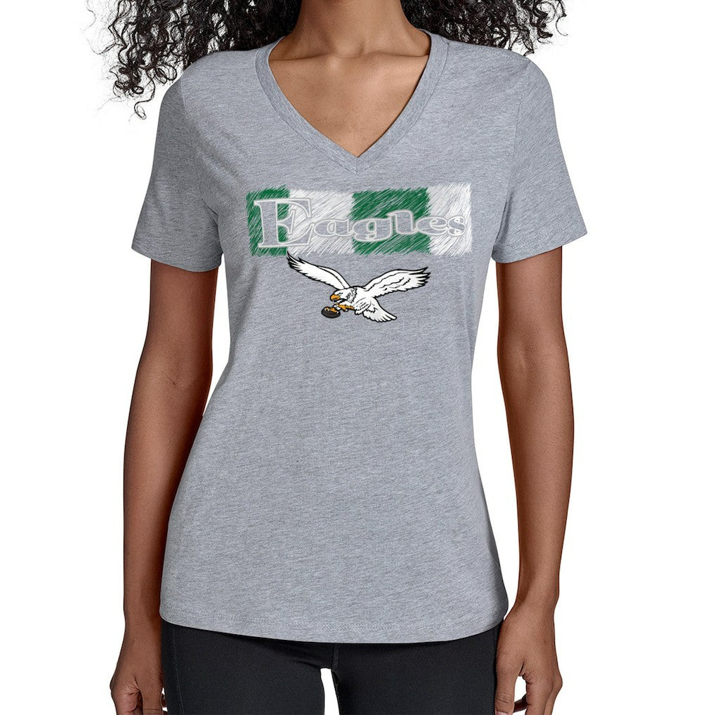 Philadelphia Eagles  Starter Women's Color Shading V-Neck T-Shirt