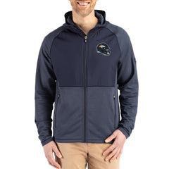 Denver Broncos  Cutter & Buck Peshastin Eco Fleece Recycled Raglan Full-Zip Tri-Blend Hybrid Jacket