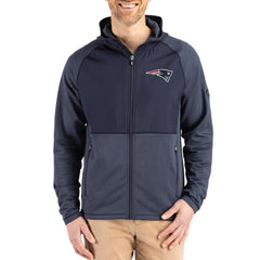 New England Patriots  Cutter & Buck Peshastin Eco Fleece Recycled Raglan Full-Zip Tri-Blend Hybrid Jacket