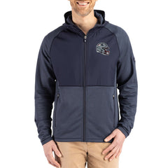 New England Patriots  Cutter & Buck Peshastin Eco Fleece Recycled Raglan Full-Zip Tri-Blend Hybrid Jacket