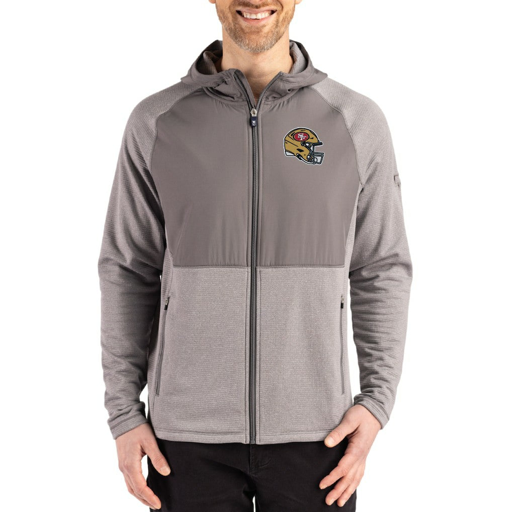 San Francisco 49ers  Cutter & Buck Peshastin Eco Fleece Recycled Raglan Full-Zip Tri-Blend Hybrid Jacket