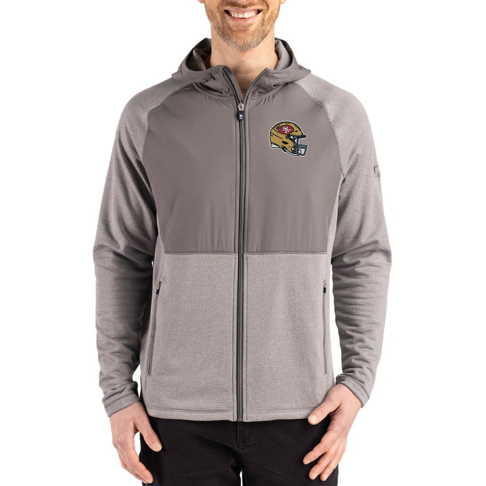San Francisco 49ers  Cutter & Buck Peshastin Eco Fleece Recycled Raglan Full-Zip Tri-Blend Hybrid Jacket