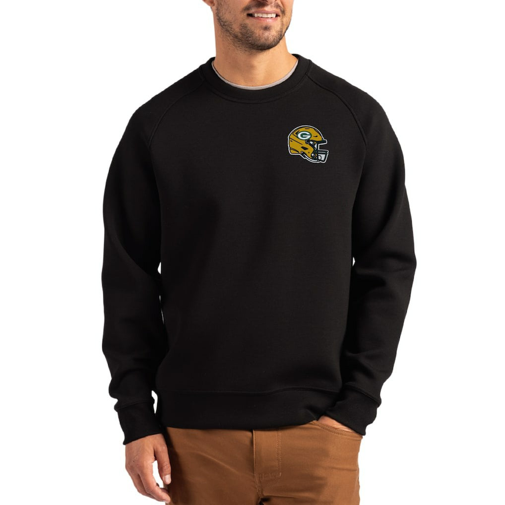 Green Bay Packers  Cutter & Buck Helmet Roam Recycled Raglan Pullover Sweatshirt