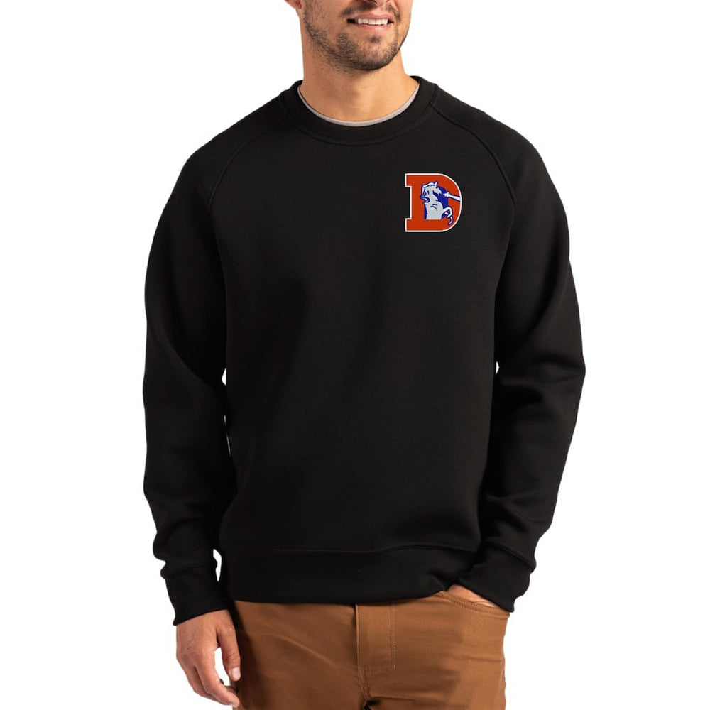 Denver Broncos  Cutter & Buck Throwback Roam Recycled Raglan Pullover Sweatshirt