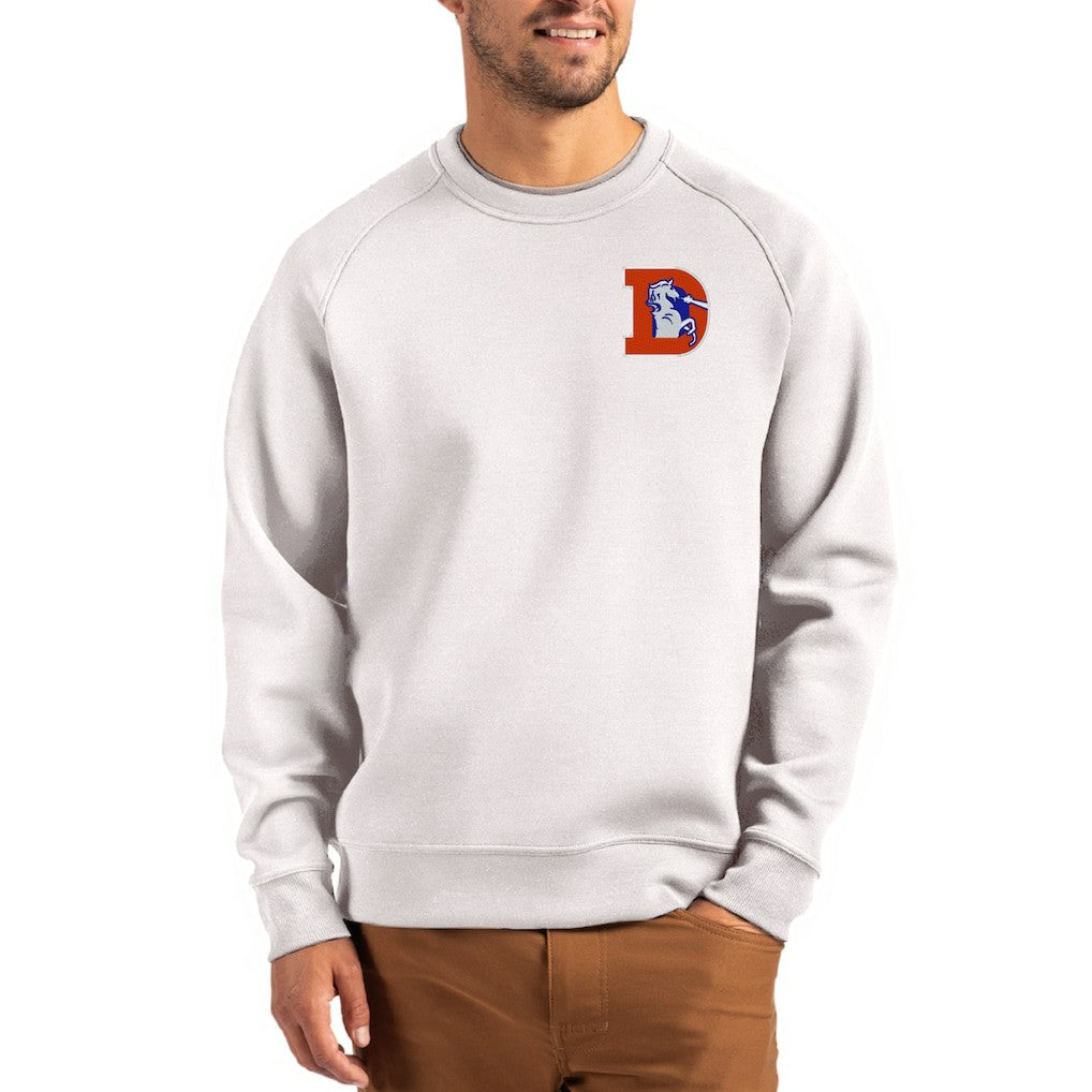 Denver Broncos  Cutter & Buck Throwback Roam Recycled Raglan Pullover Sweatshirt