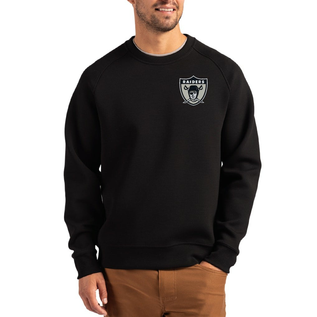 Las Vegas Raiders  Cutter & Buck Throwback Roam Recycled Raglan Pullover Sweatshirt