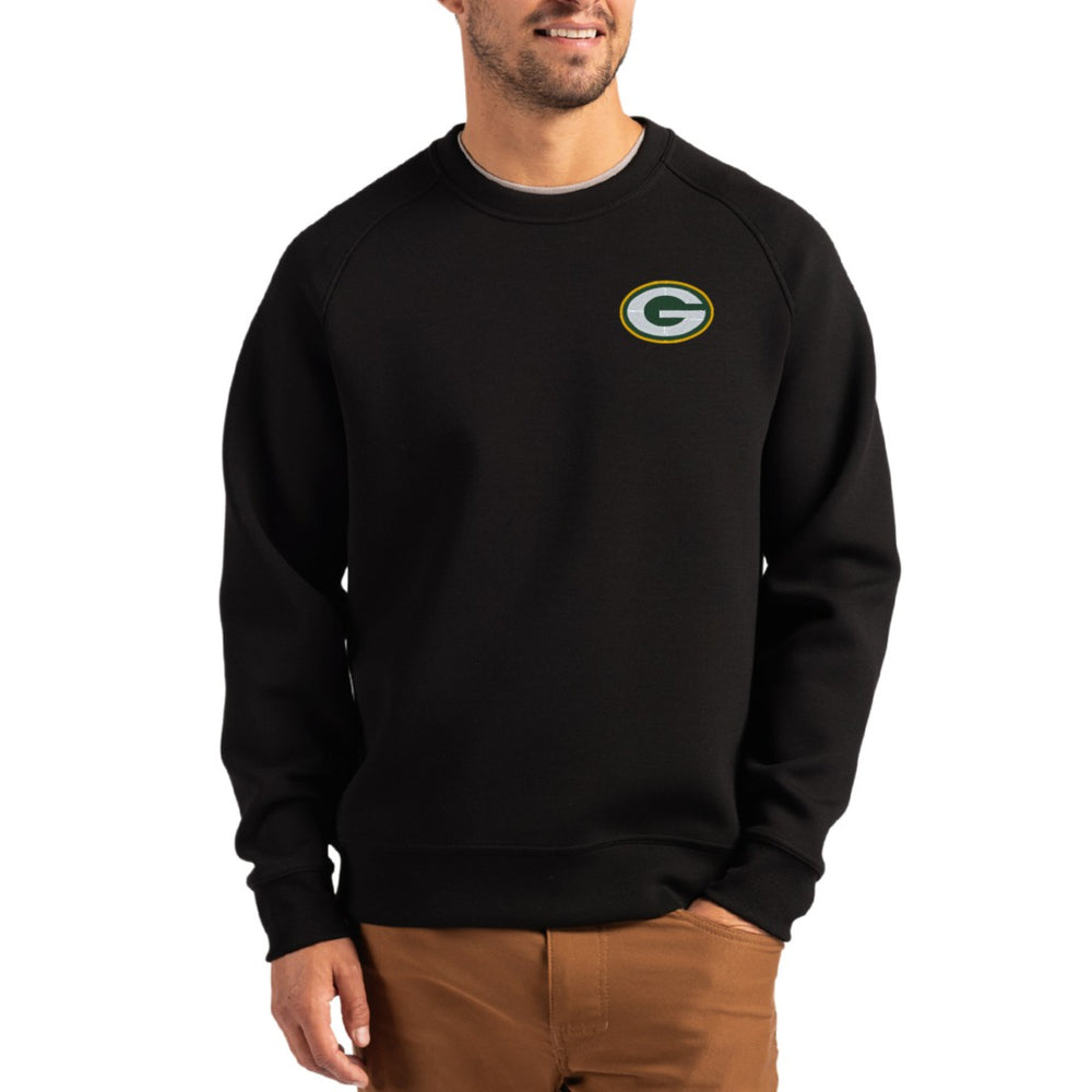 Green Bay Packers  Cutter & Buck Primary Logo Roam Recycled Raglan Pullover Sweatshirt