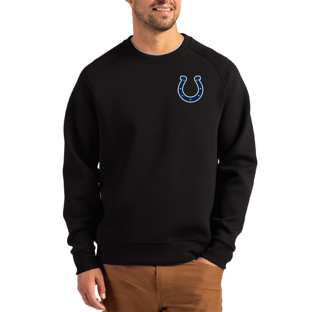 Indianapolis Colts  Cutter & Buck Primary Logo Roam Recycled Raglan Pullover Sweatshirt