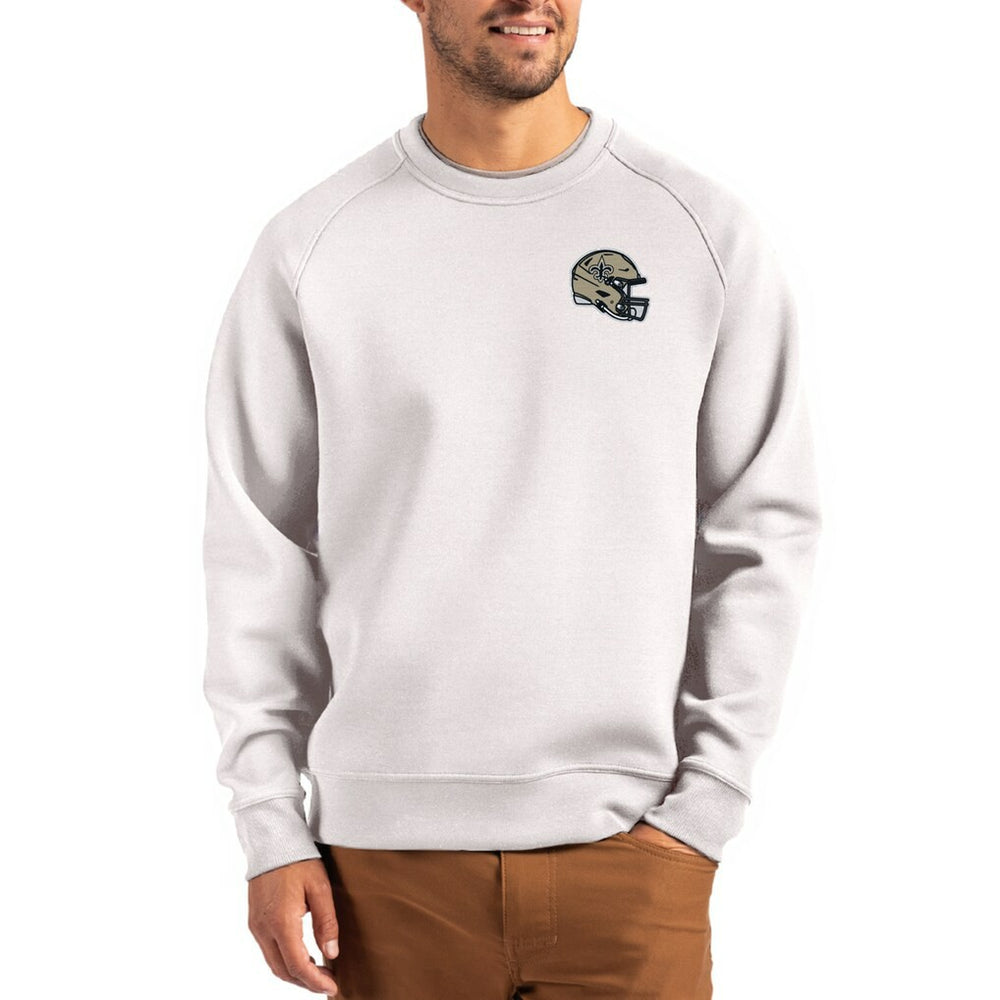 New Orleans Saints  Cutter & Buck Helmet Roam Recycled Raglan Pullover Sweatshirt
