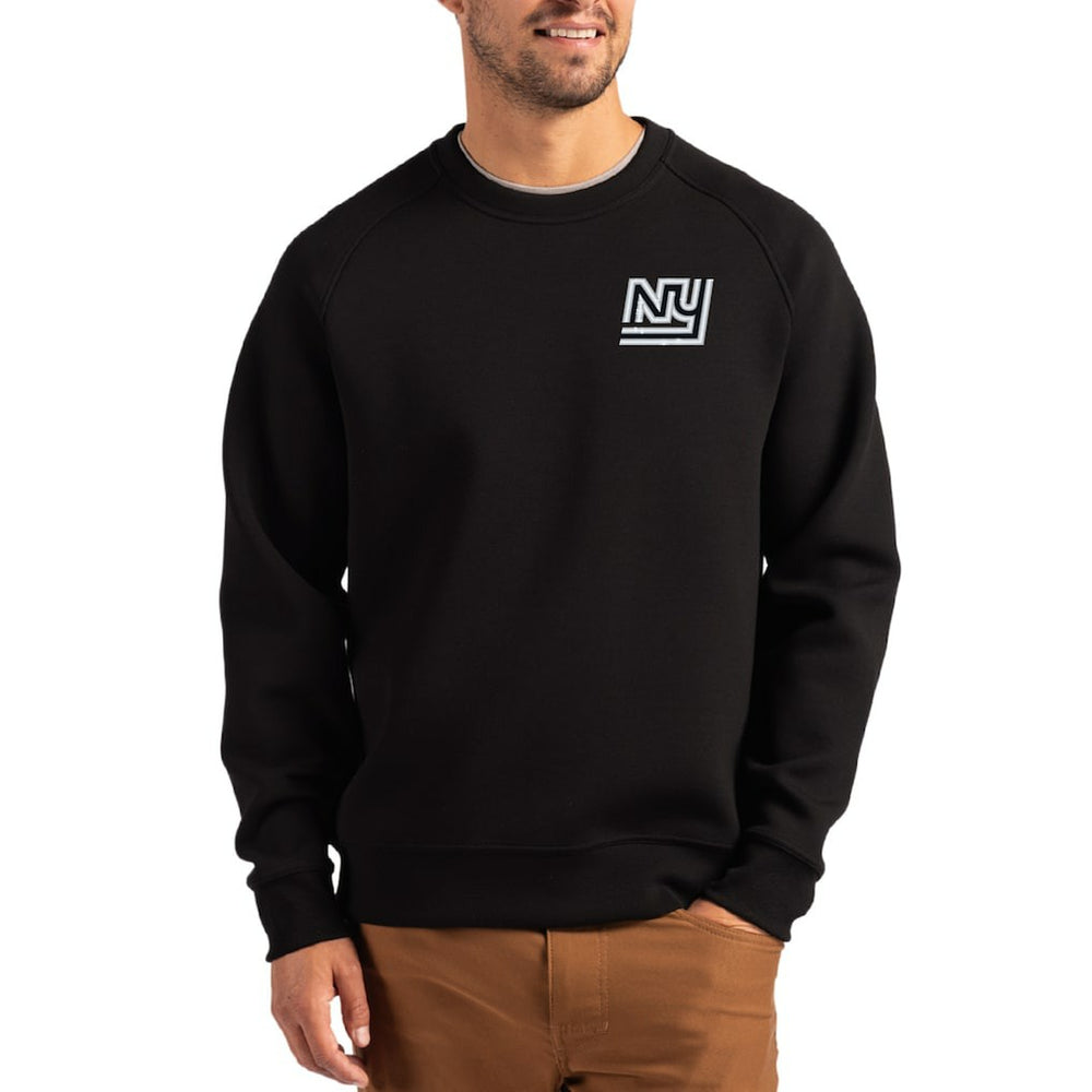 New York Giants  Cutter & Buck Throwback Roam Recycled Raglan Pullover Sweatshirt