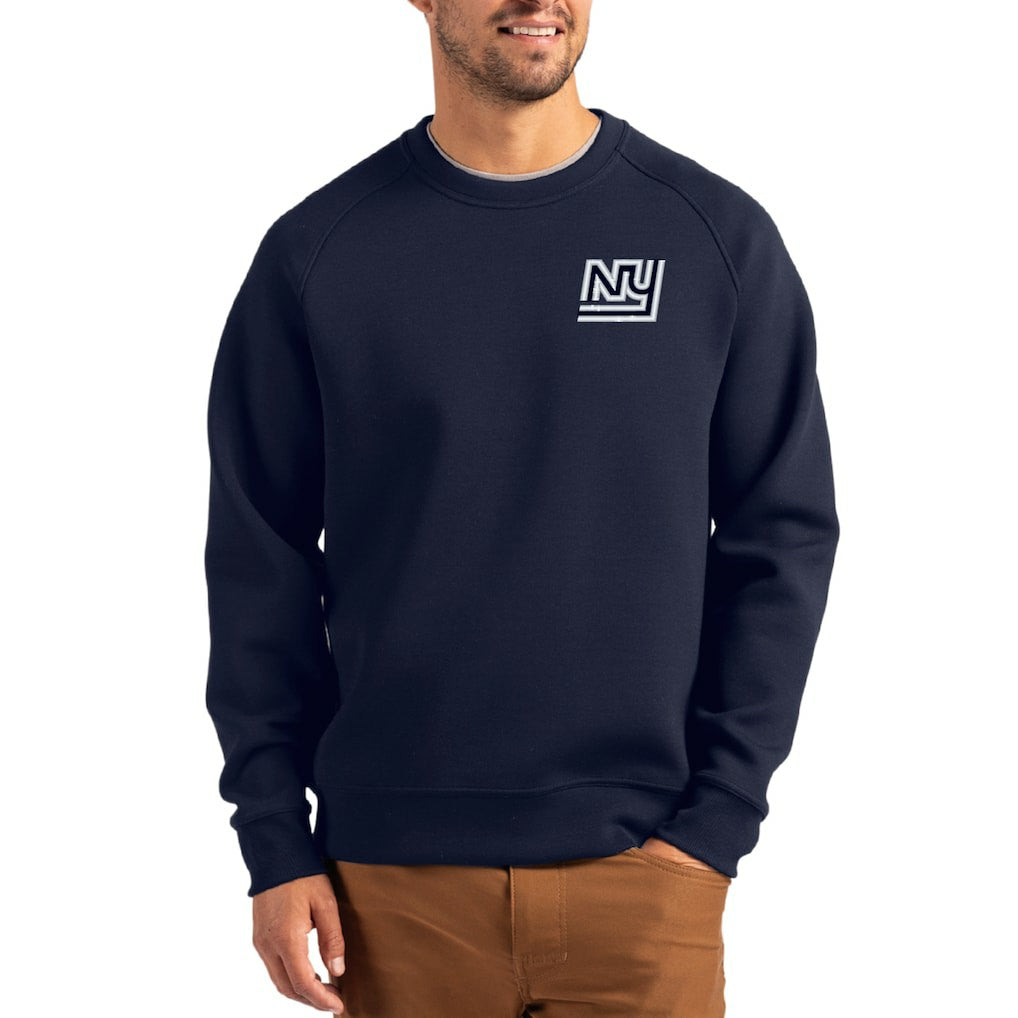New York Giants  Cutter & Buck Throwback Roam Recycled Raglan Pullover Sweatshirt
