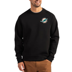 Miami Dolphins  Cutter & Buck Primary Logo Roam Recycled Raglan Pullover Sweatshirt