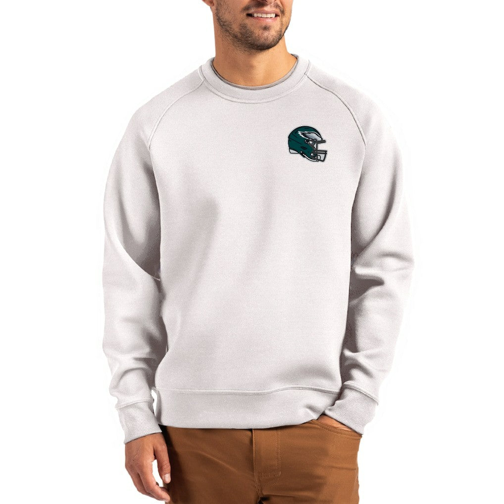 Philadelphia Eagles  Cutter & Buck Helmet Roam Recycled Raglan Pullover Sweatshirt