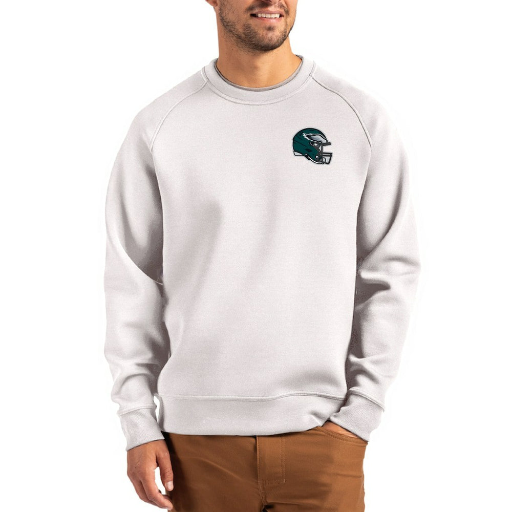 Philadelphia Eagles  Cutter & Buck Helmet Roam Recycled Raglan Pullover Sweatshirt
