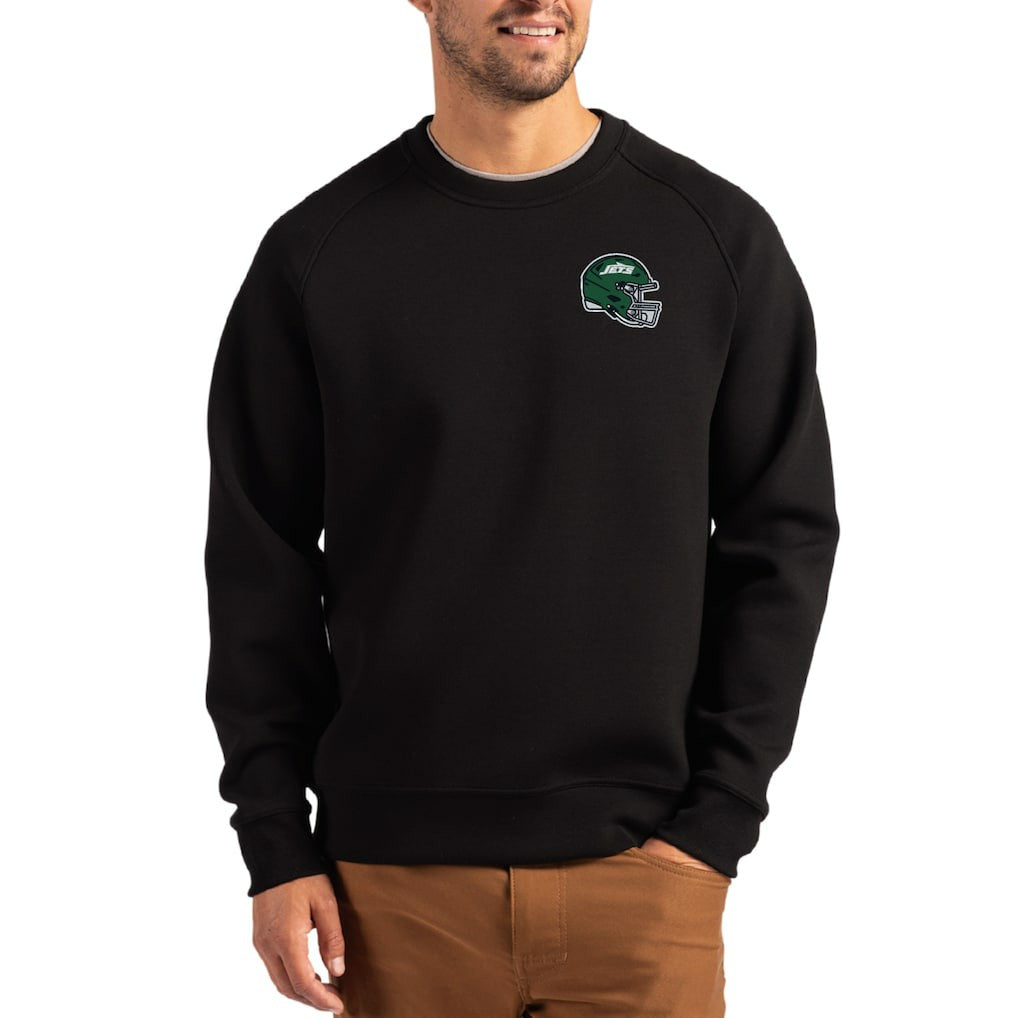 New York Jets  Cutter & Buck Helmet Roam Recycled Raglan Pullover Sweatshirt