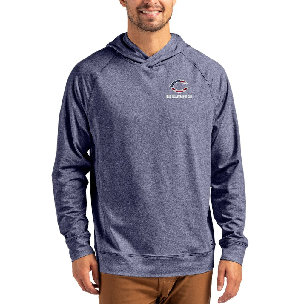 Chicago Bears  Cutter & Buck Adapt Americana Knit Recycled Raglan Pullover Hoodie