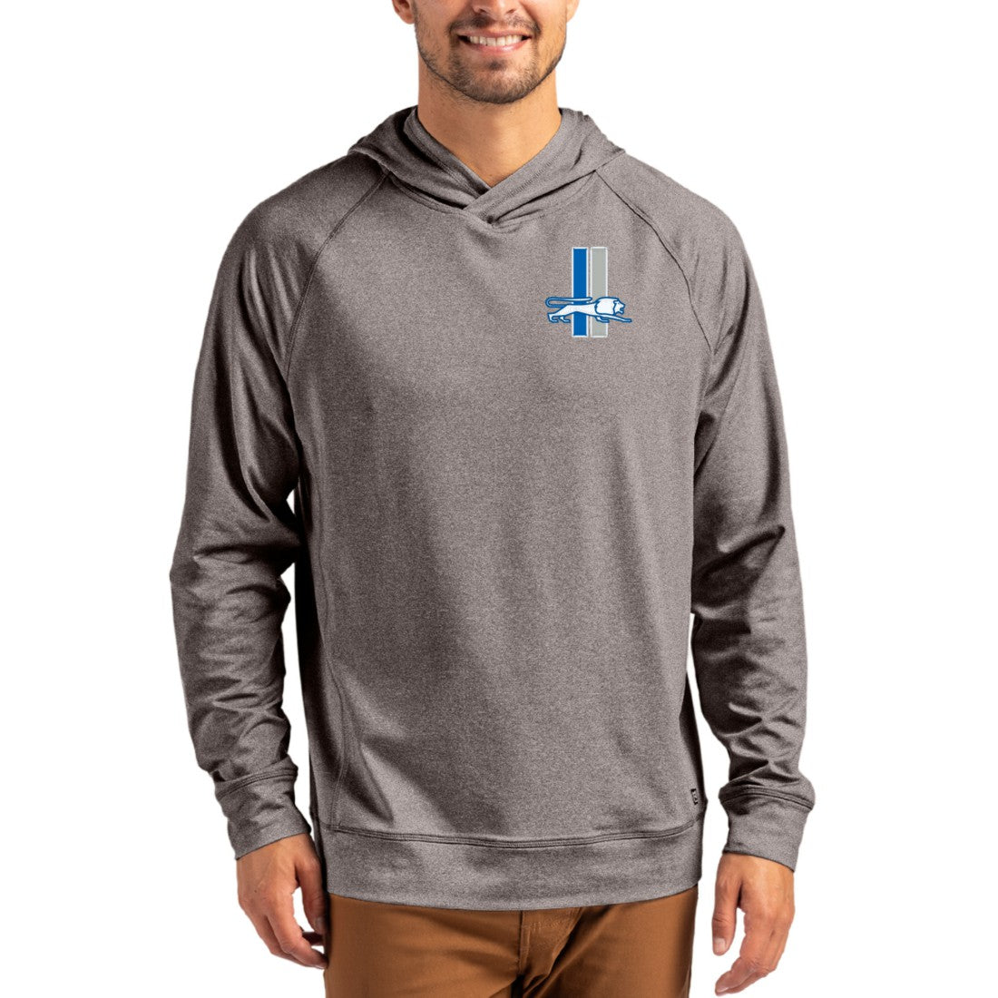 Detroit Lions  Cutter & Buck Adapt Historic Knit Recycled Raglan Pullover Hoodie