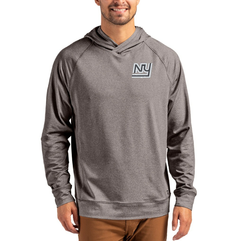 New York Giants  Cutter & Buck Adapt Historic Knit Recycled Raglan Pullover Hoodie