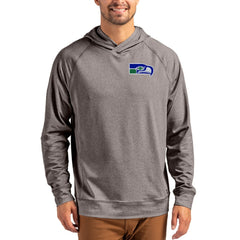 Seattle Seahawks  Cutter & Buck Adapt Historic Knit Recycled Raglan Pullover Hoodie