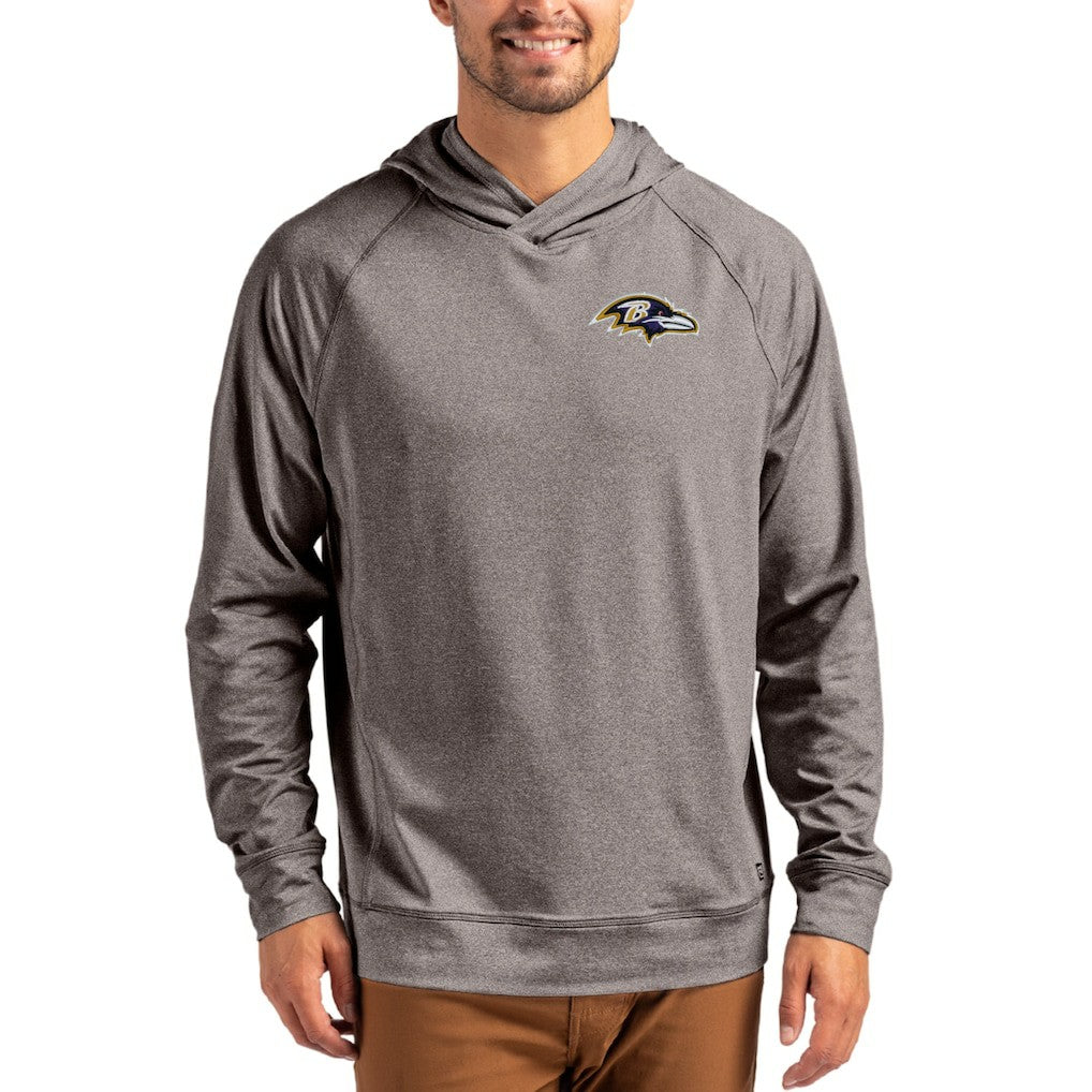 Baltimore Ravens  Cutter & Buck Adapt Knit Recycled Raglan Pullover Hoodie