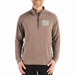 New York Giants  Cutter & Buck Adapt Eco Knit Stretch Recycled Quarter-Zip Pullover