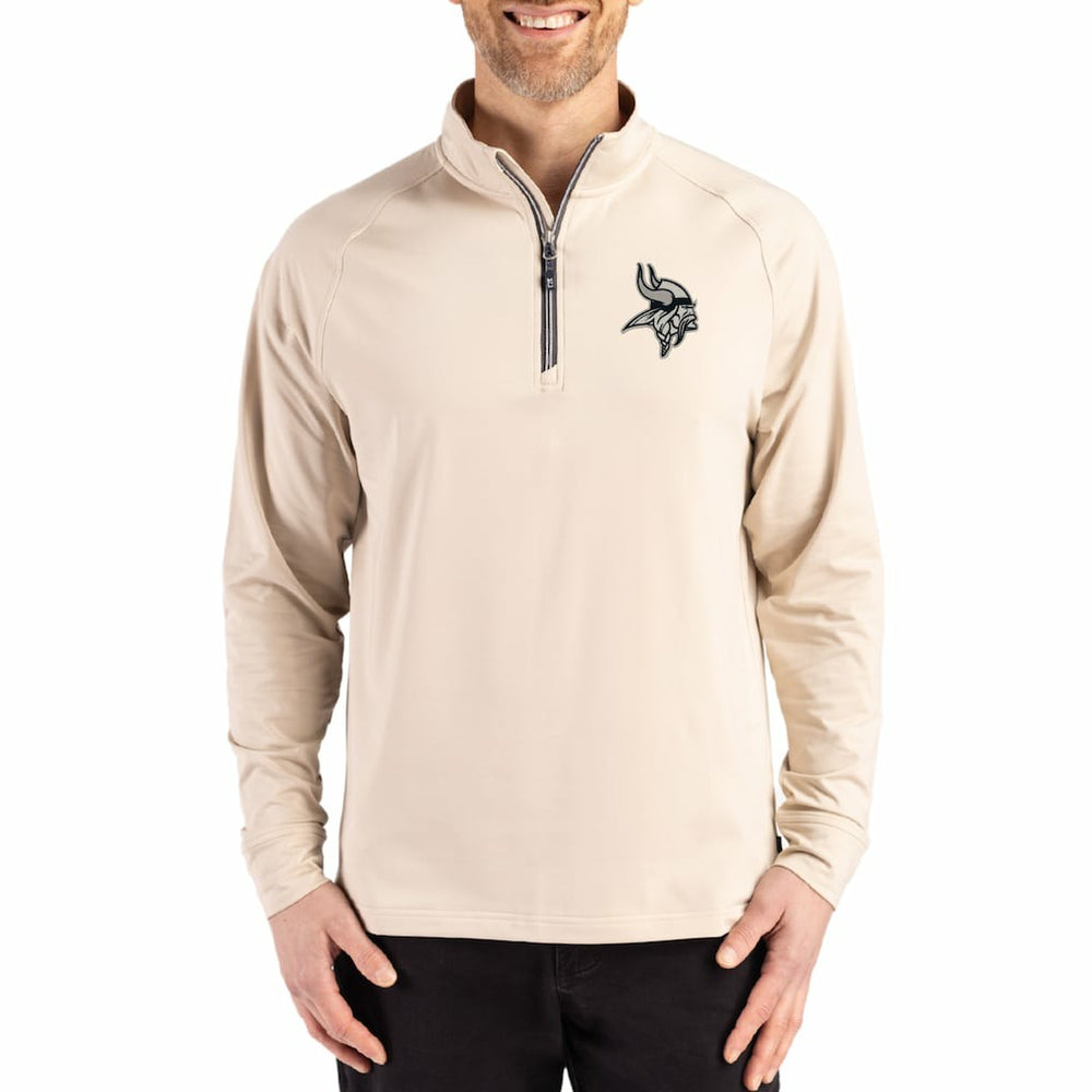 Minnesota Vikings  Cutter & Buck Adapt Eco Knit Stretch Recycled Quarter-Zip Pullover