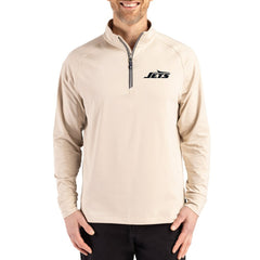 New York Jets  Cutter & Buck Adapt Eco Knit Stretch Recycled Quarter-Zip Pullover