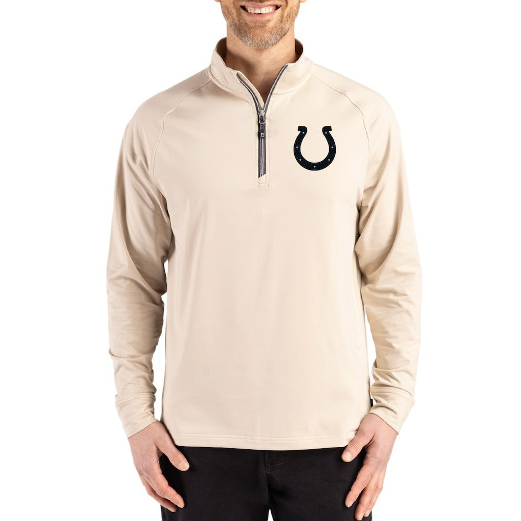 Indianapolis Colts  Cutter & Buck Adapt Eco Knit Stretch Recycled Quarter-Zip Pullover