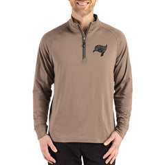 Tampa Bay Buccaneers  Cutter & Buck Adapt Eco Knit Stretch Recycled Quarter-Zip Pullover