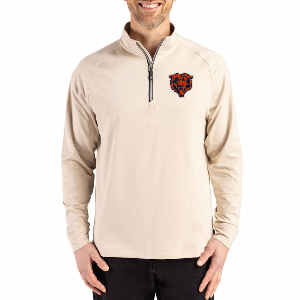 Chicago Bears  Cutter & Buck Adapt Eco Knit Stretch Recycled Quarter-Zip Pullover