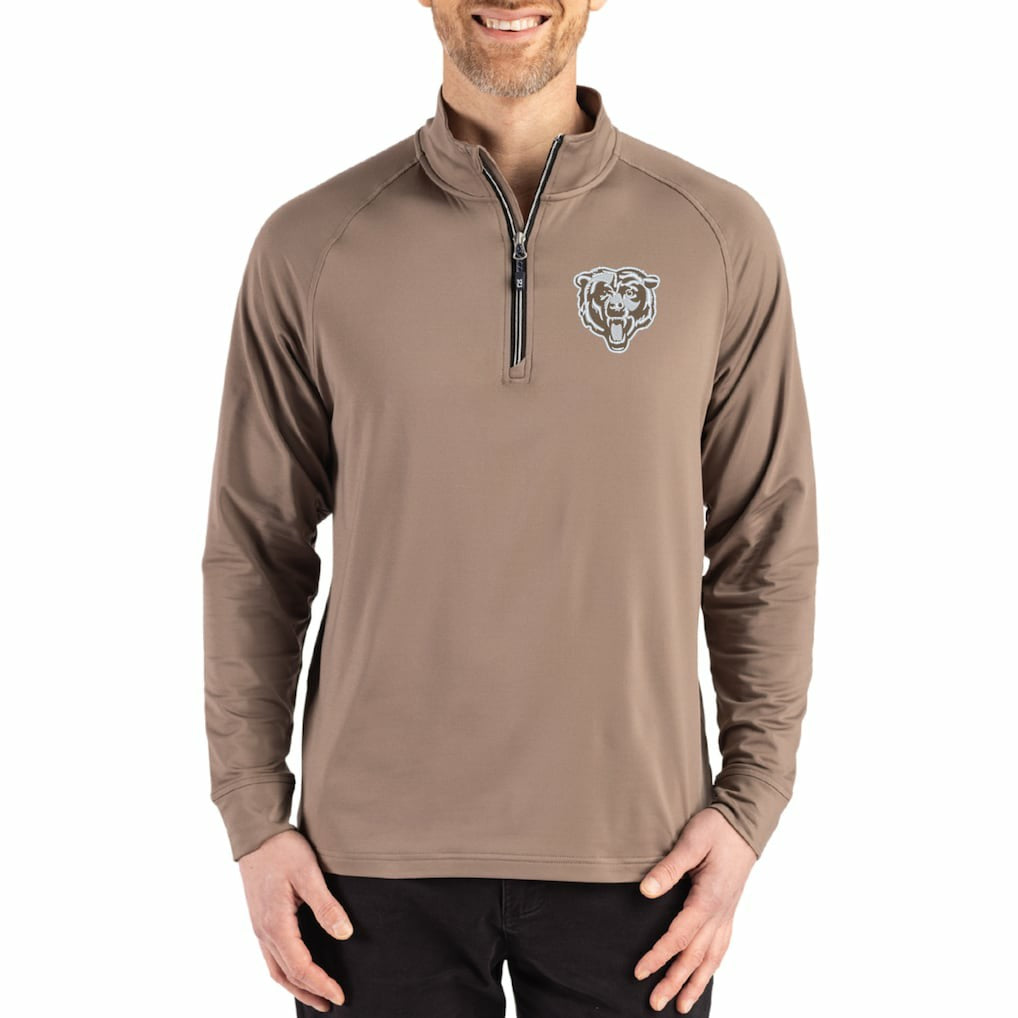 Chicago Bears  Cutter & Buck Adapt Eco Knit Stretch Recycled Quarter-Zip Pullover