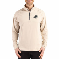 Miami Dolphins  Cutter & Buck Adapt Eco Knit Stretch Recycled Quarter-Zip Pullover