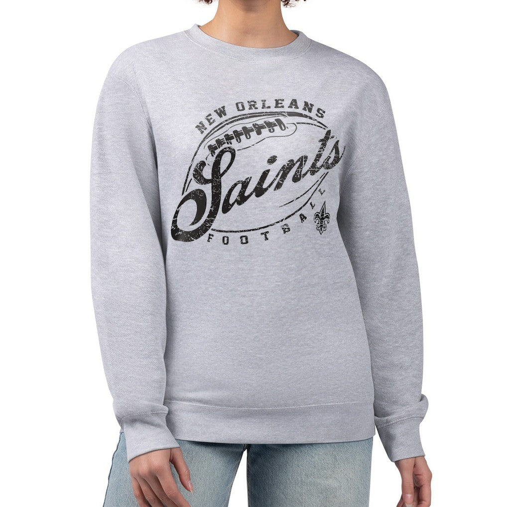 New Orleans Saints  G-III 4Her by Carl Banks Women's Distressed Graphics Fleece Pullover Sweatshirt